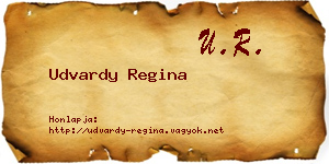 Udvardy Regina névjegykártya